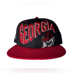 🟥◼️Georgia Bulldogs Football Team New Era Snapback Hat Cap vintage Spellout Cap